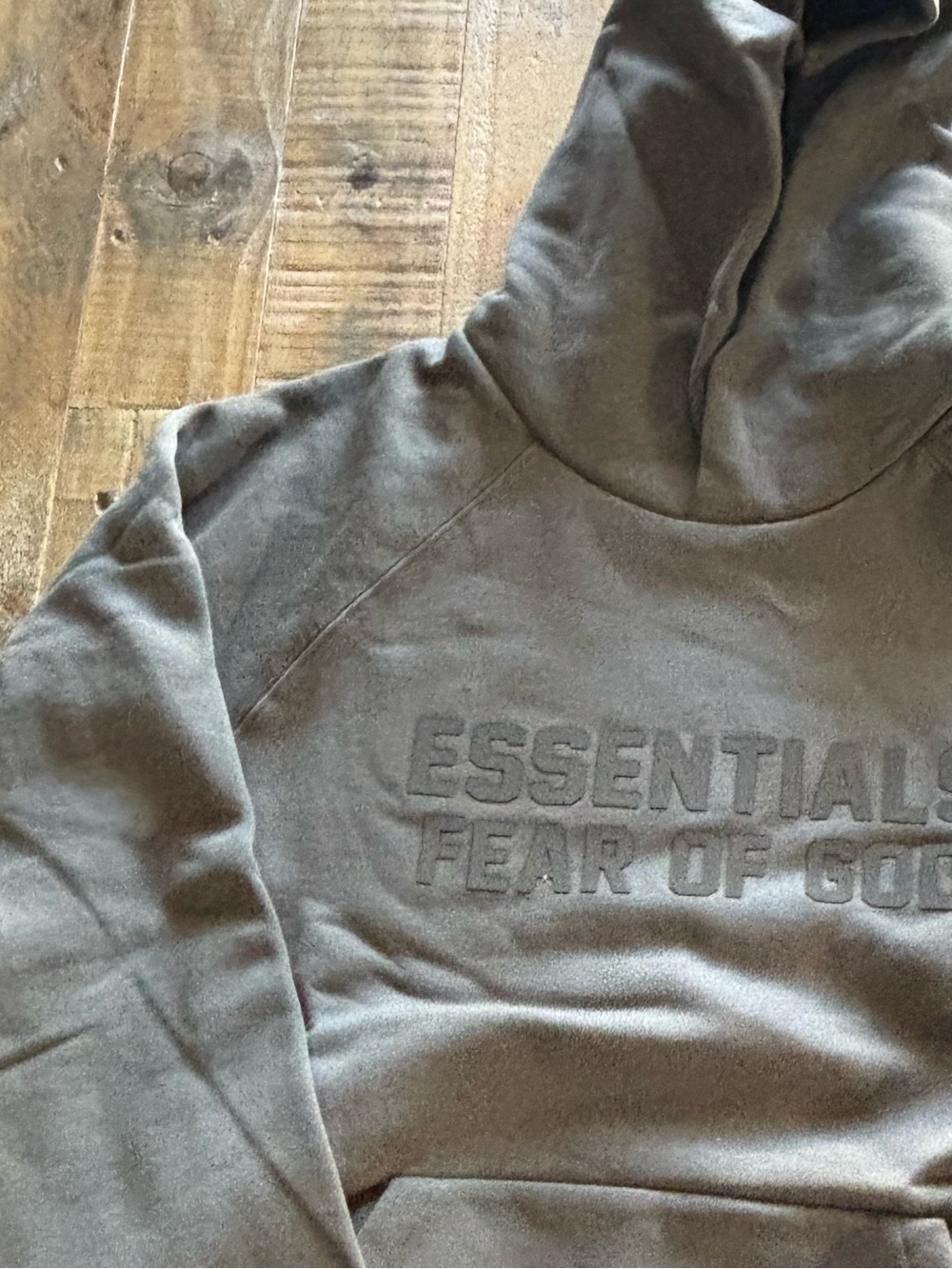 Fear of God Essentials Taupe Hoodie with Raised Logo - Picture 3 of 3